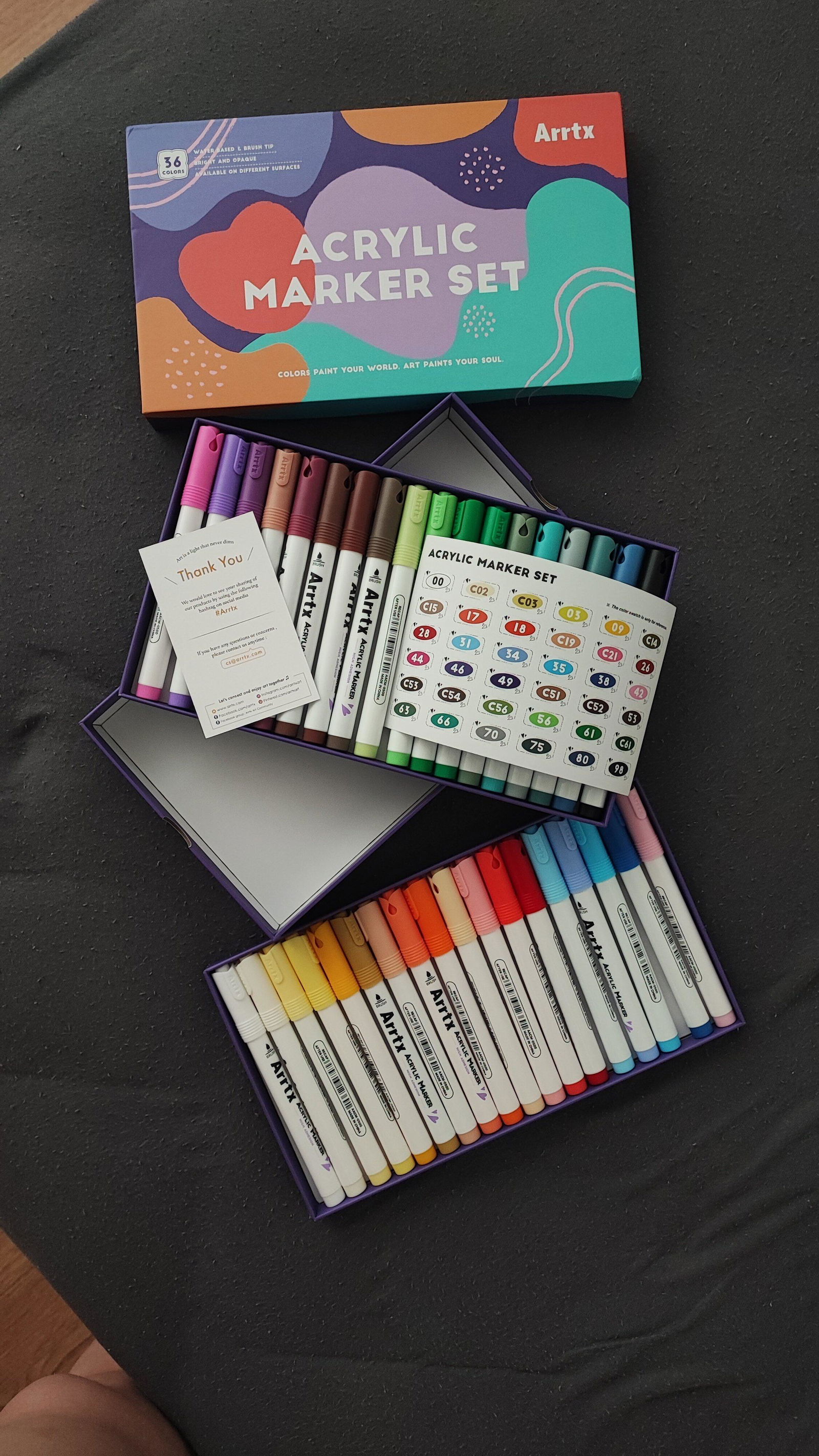 Arrtx 60 Colors Acrylic Markers Automatic Ink Control Direct Liquid In