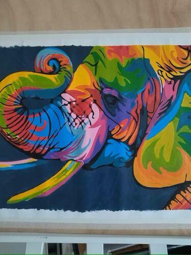 Malen nach Zahlen - Farbiger Pop Art Elefant