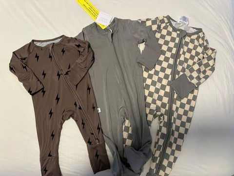 Forever French Bamboo Zip Romper - Lightning Bolt
