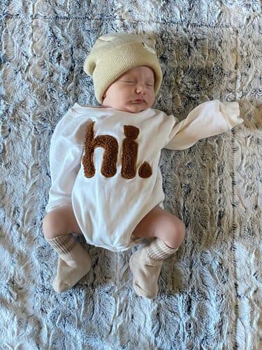 'Hi' Embroidered Romper