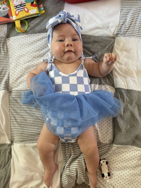 LPK Tutu Romper - Checkered Blue