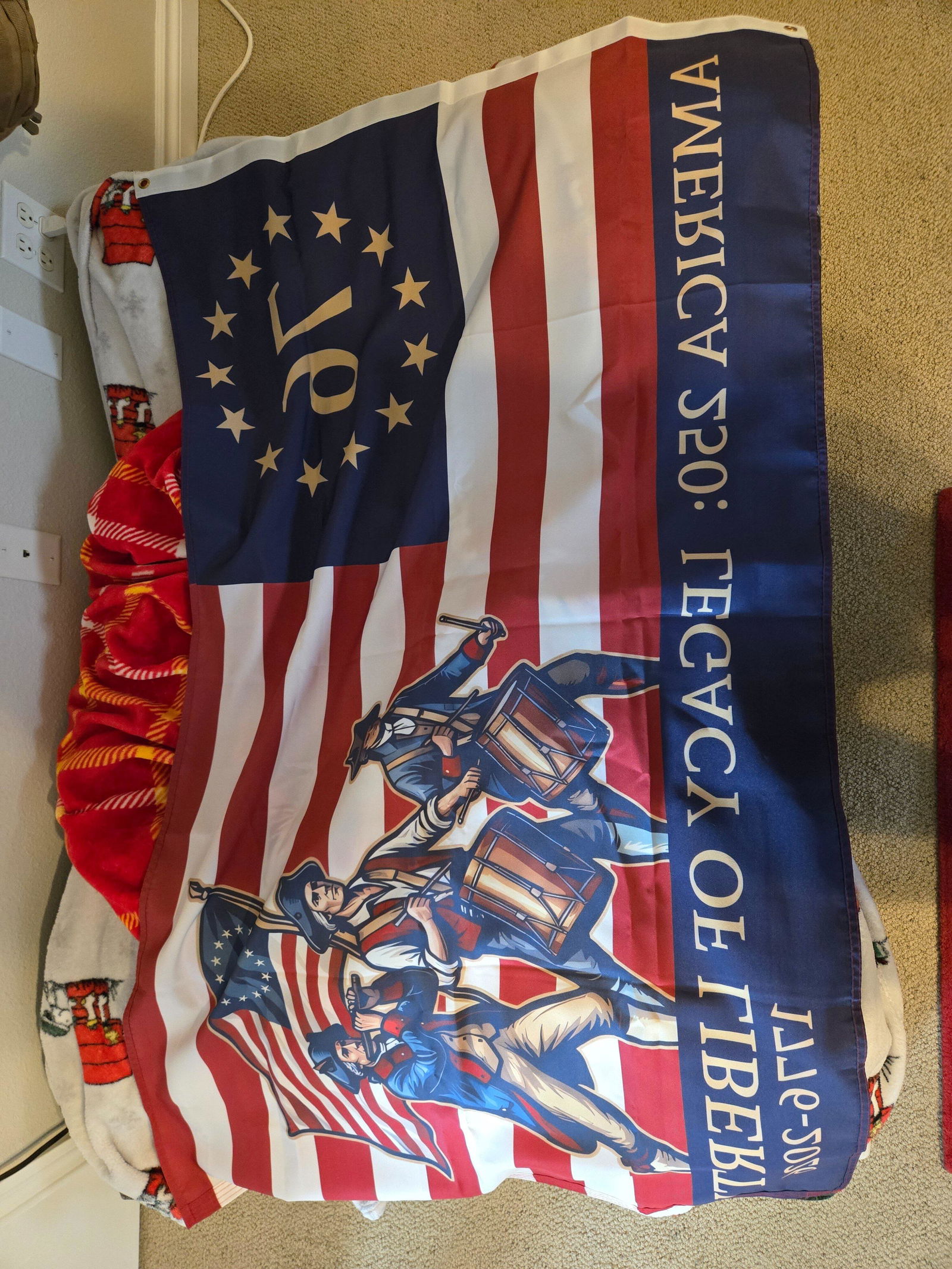 BULLDOG Cotton American Flag - Embroidered Stars & Sewn