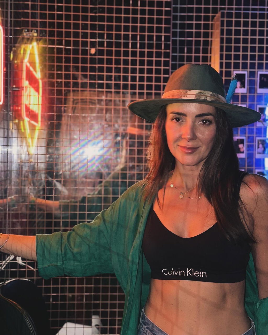 Handcrafted Boho Itzel Hat – Green Suede Fedora with Gold Arrow & Beaded Accents