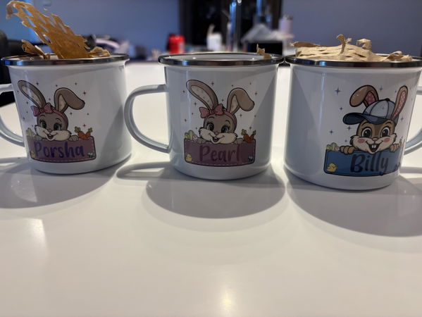 Customer photo of their Personalised Easter Bunny Kids Mug