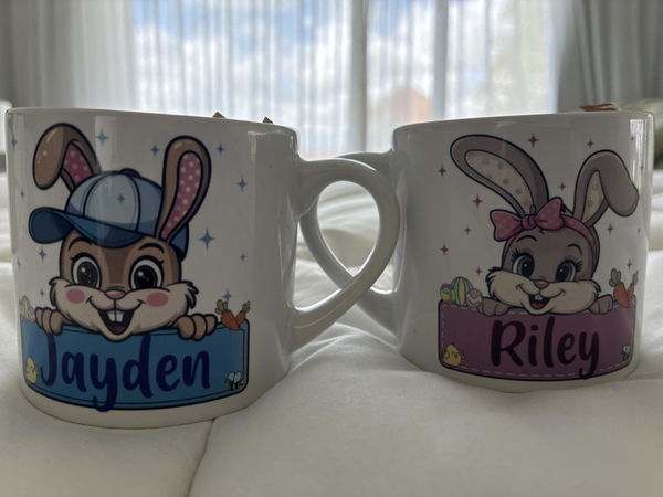 Customer photo of their Personalised Easter Bunny Kids Mug