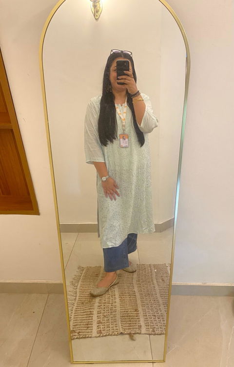 Cotton Kashmiri Emberoried Cordset-Blue colour