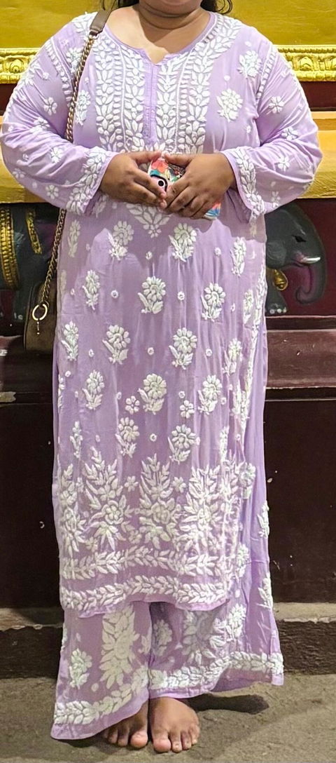 Hand Embroidered Chikankari Kurta  | Premium Muslin | Ocean Blue