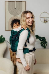 LennyPreschool - justerbar bæresæle, Størrelse, LITTLE HERRINGBONE - EMERALD