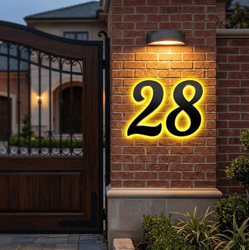 Extra Large Light-Up House Numbers - High Visibility LED Address Sign