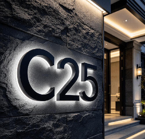 Outdoor LED House Number Plaque Modern Door Plates Metal & Acrylic House Number Sign Apartment Street Address Light Decor Waterproof