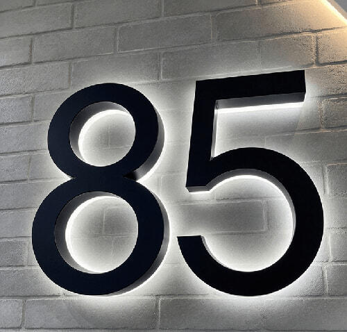 Modern Illuminated House Numbers Light Up House Number Signs Outdoor Lit House Numbers Led Address Solar Backlit House Numbers