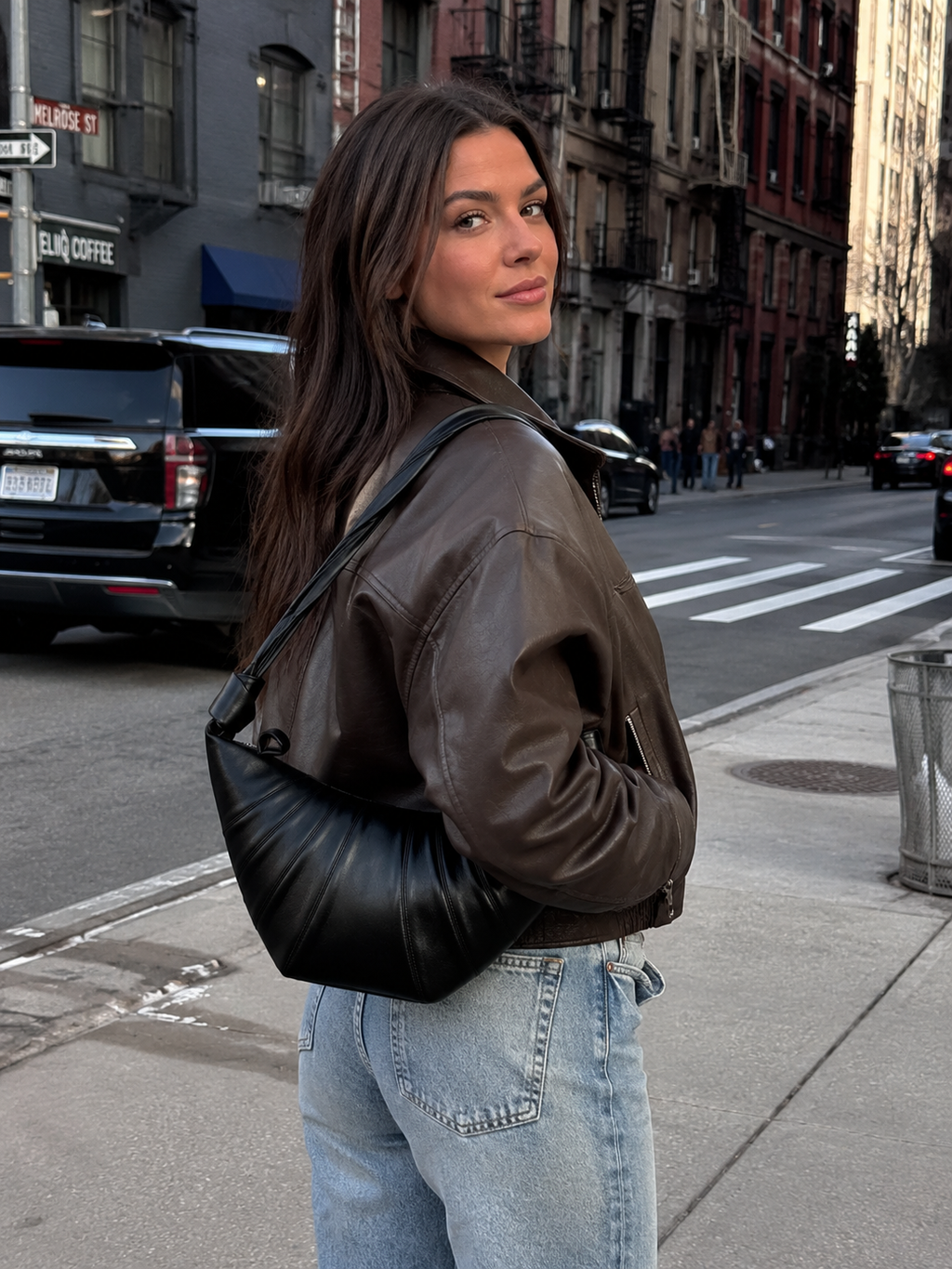 Lambskin Crescent Bag – Soft Shoulder Crossbody