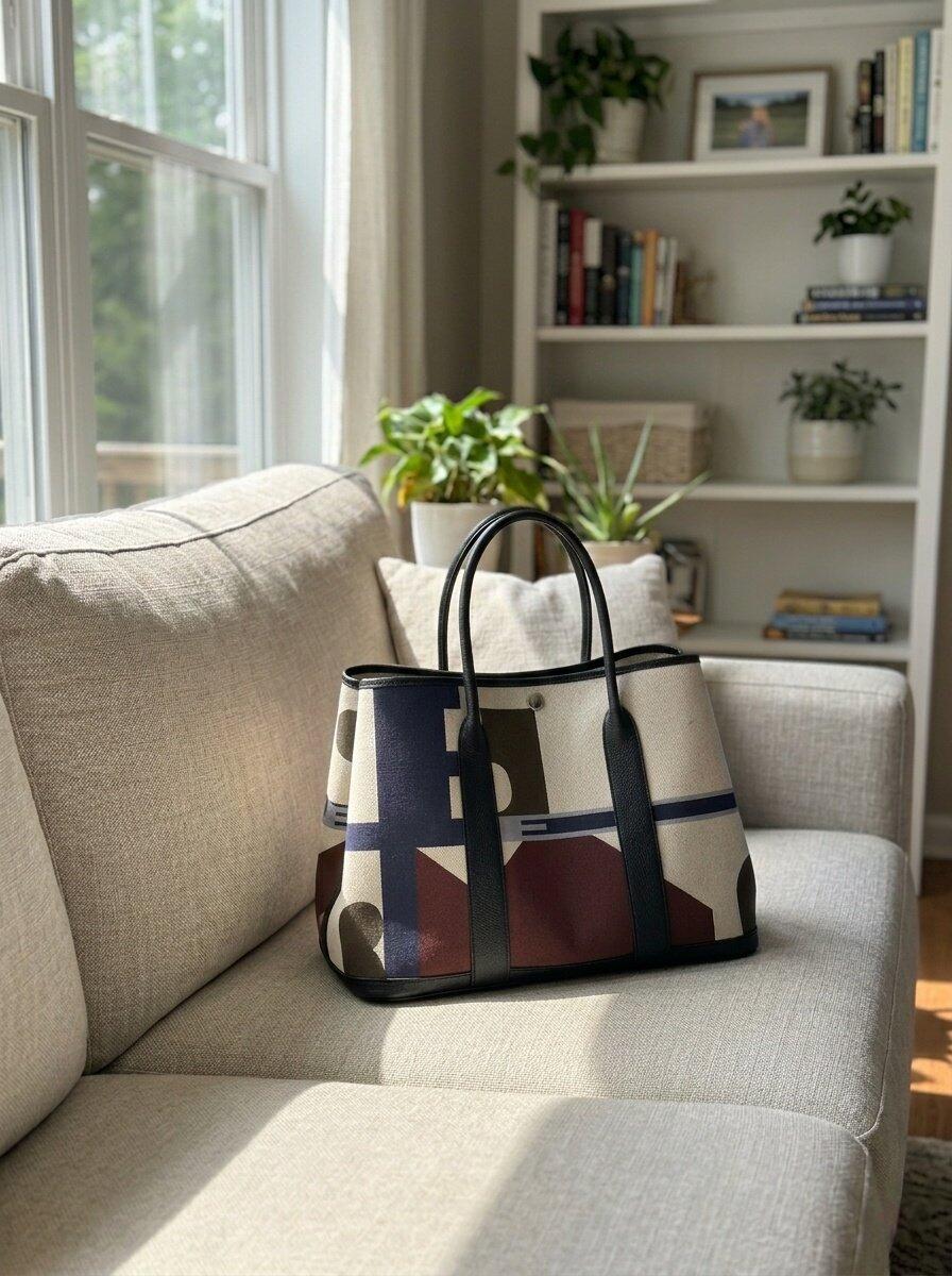 Graffiti Canvas Leather Tote Bag – Large Capacity Garden Bag
