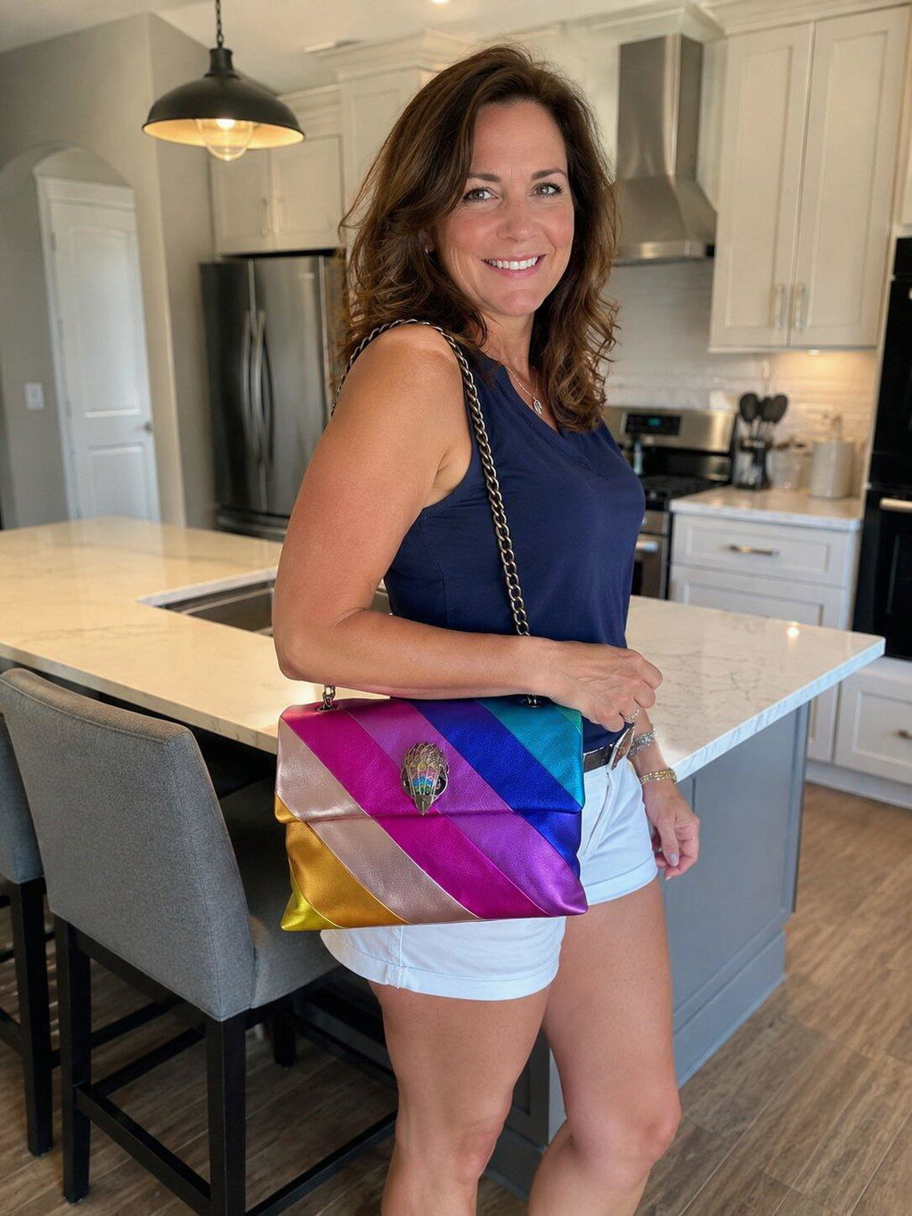 Color Block Leather Flap Bag – Shoulder & Crossbody