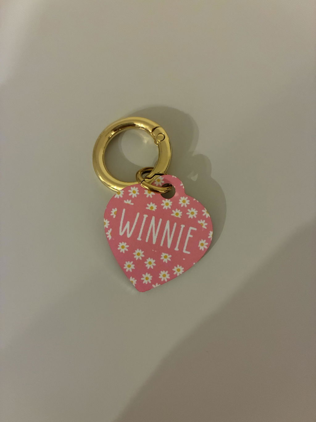 Pink Daisy Pattern Pet ID Tag