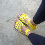 Toeless Ankle Grip Socks (Yellow Dots)