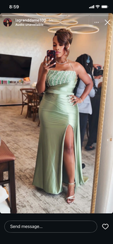Modern Modest Sleeveless Column Prom Dress Beadings