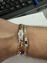 Pulso Monaco Chain C/Piedras Blancas en Oro de 10K