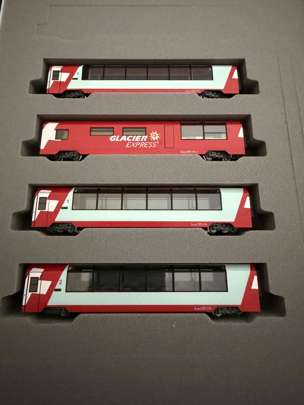 KATO 10-2027 N Gauge Alps Glacier Express Add-on Set (4 Cars)