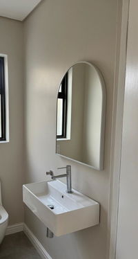70 x 55cm Arch Aluminium Mirror