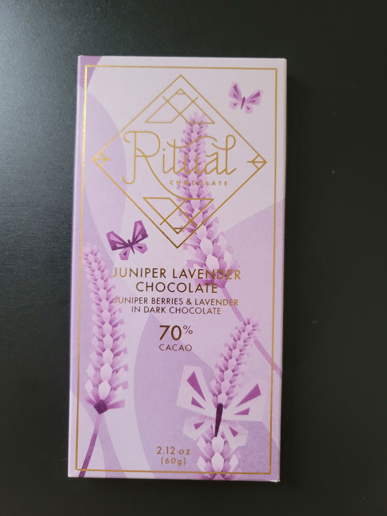 Ritual Juniper Lavender Chocolate Bar 70% Cacao