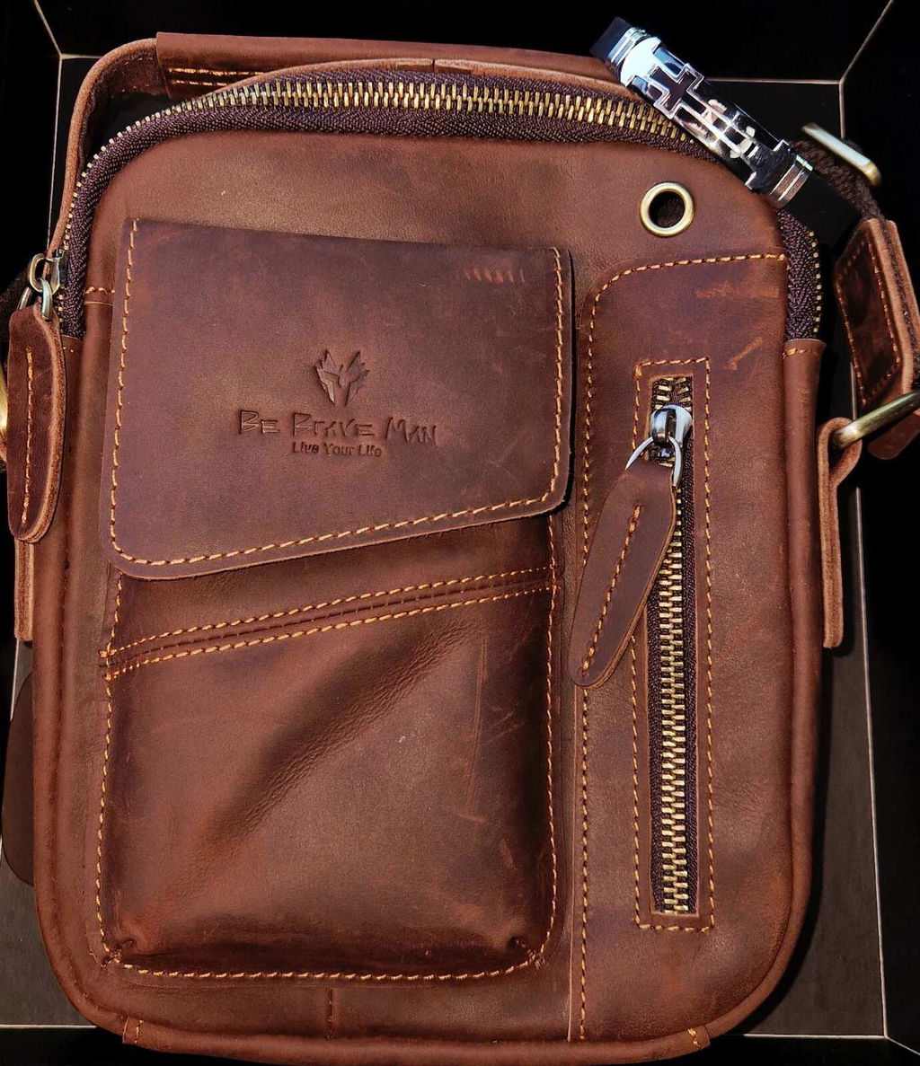 Muška Kožna Torba - Taupe Dark Brown