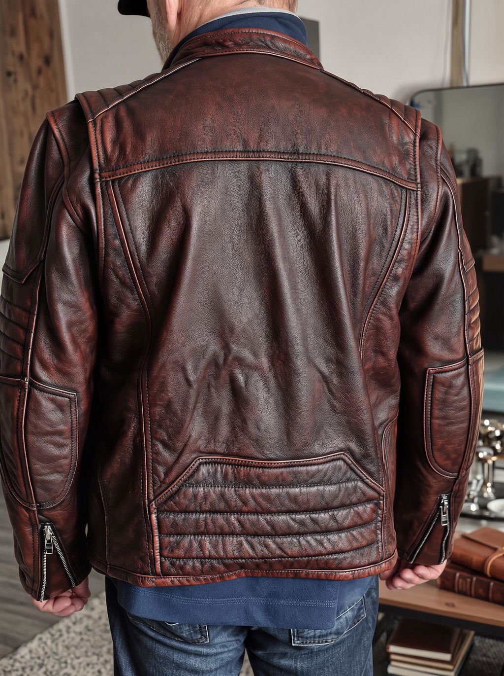 Muška Jakna Od Prirodne Kože - Rider Red