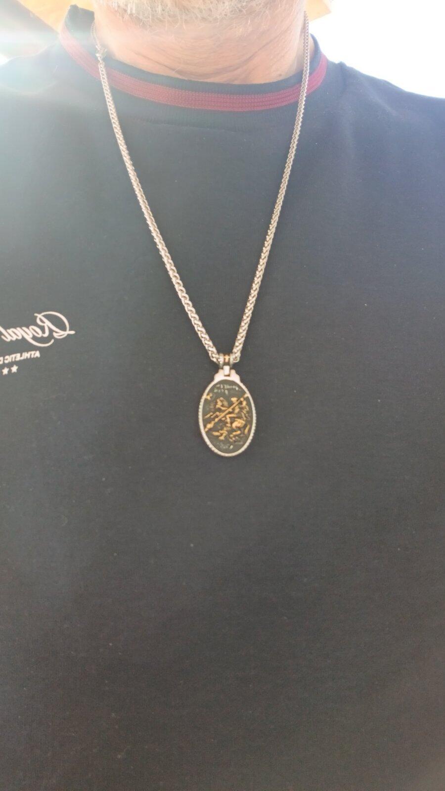 Muška Ogrlica Sa Pozlatom - Sveti Georgije ✞
