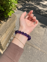 Bolivian Amethyst 10mm Strand Bracelet, customer photo