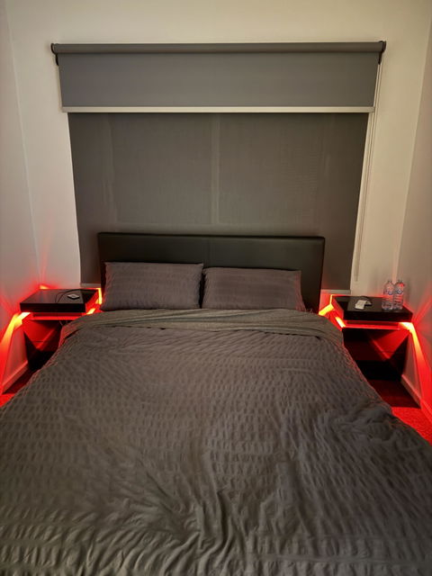 LED Bedside Table with 2 Drawers and Lift-up Storage - Black (Pack of 2)