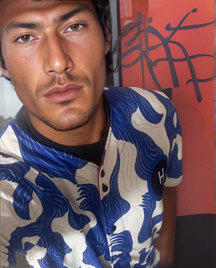 Bold Blue Wave Pattern Baseball Jersey – Number 10 | Inspired by Saudi Sports Vibes