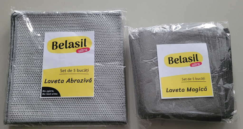 Pachet 10 lavete: 5 microfibră + 5 abrazive