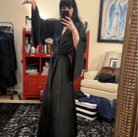 Black bridal kimono robe BellaDonnaUa