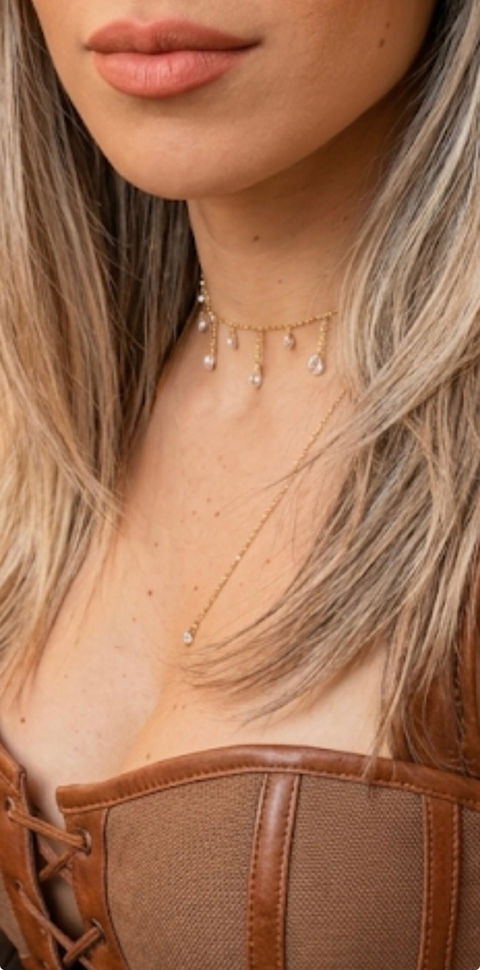 CRYSTAL FALL ✧ Collana ARGENTO 925/Gold 14k