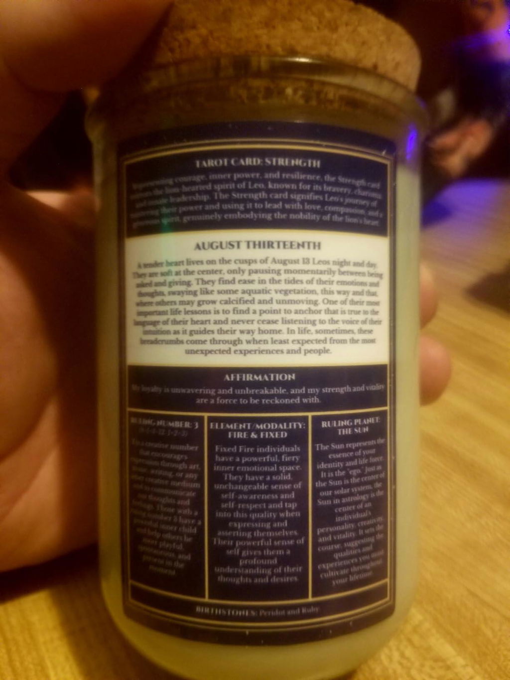 January 1st Birthday Candle – Capricorn Zodiac Gift | Birthdate Astrology Soy Candle