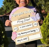 Butterflies first day of school board