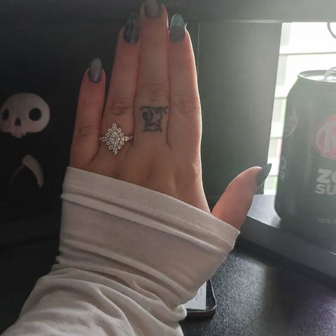 0.75ct Oval Cut Moissanite Cluster Diamond Engagement Ring