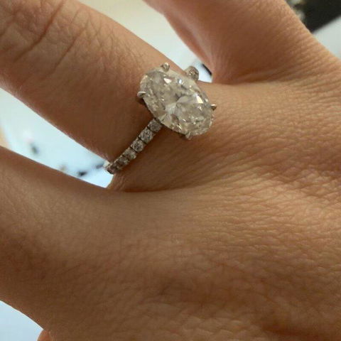 1.50 -3.50  CT Oval Hidden Halo Lab Grown Diamond Engagement Ring