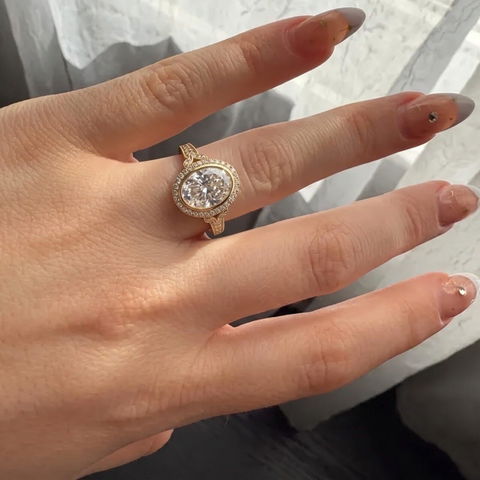 2.50CT Oval Lab Grown Diamond Vintage Engagement Ring for Women