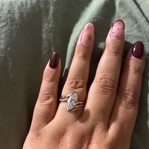 2.0CT Marquise Lab Grown Diamond Unique Bridal Ring Set for Women