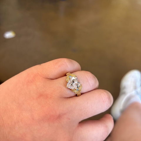 2.50 CT Vintage Heart shape Lab Grown Diamond Engagement Ring
