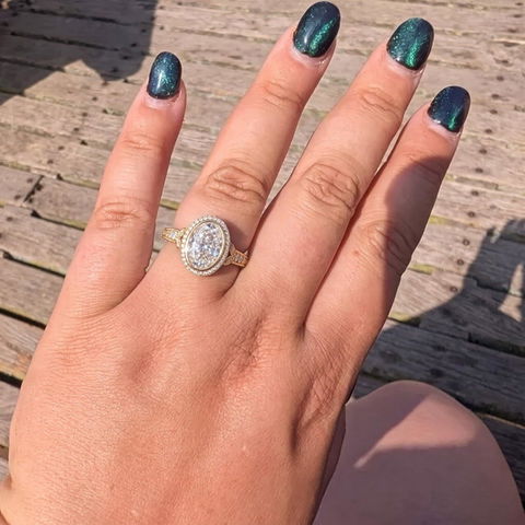 2.50CT Oval Lab Grown Diamond Vintage Engagement Ring for Women