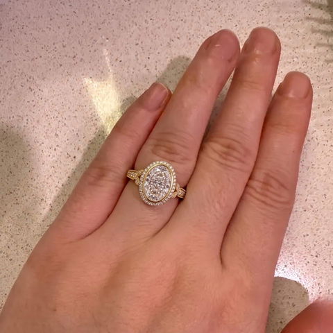 2.50CT Oval Lab Grown Diamond Vintage Engagement Ring for Women