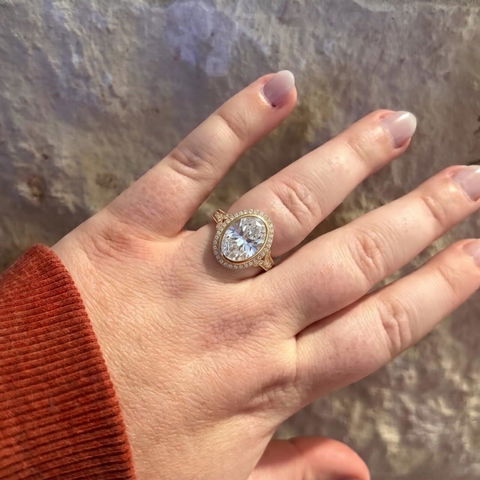 2.50CT Oval Lab Grown Diamond Vintage Engagement Ring for Women