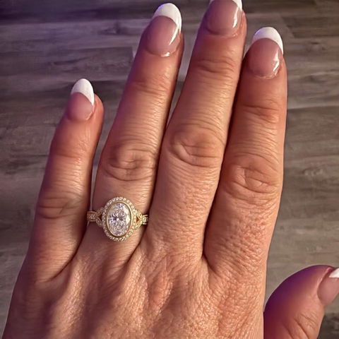 2.50CT Oval Lab Grown Diamond Vintage Engagement Ring for Women