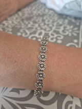 Silver Daisy Flower Bracelet