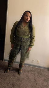 Frilled Mesh Combo Jacket