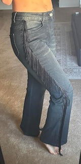 Fringe Combo Jeans