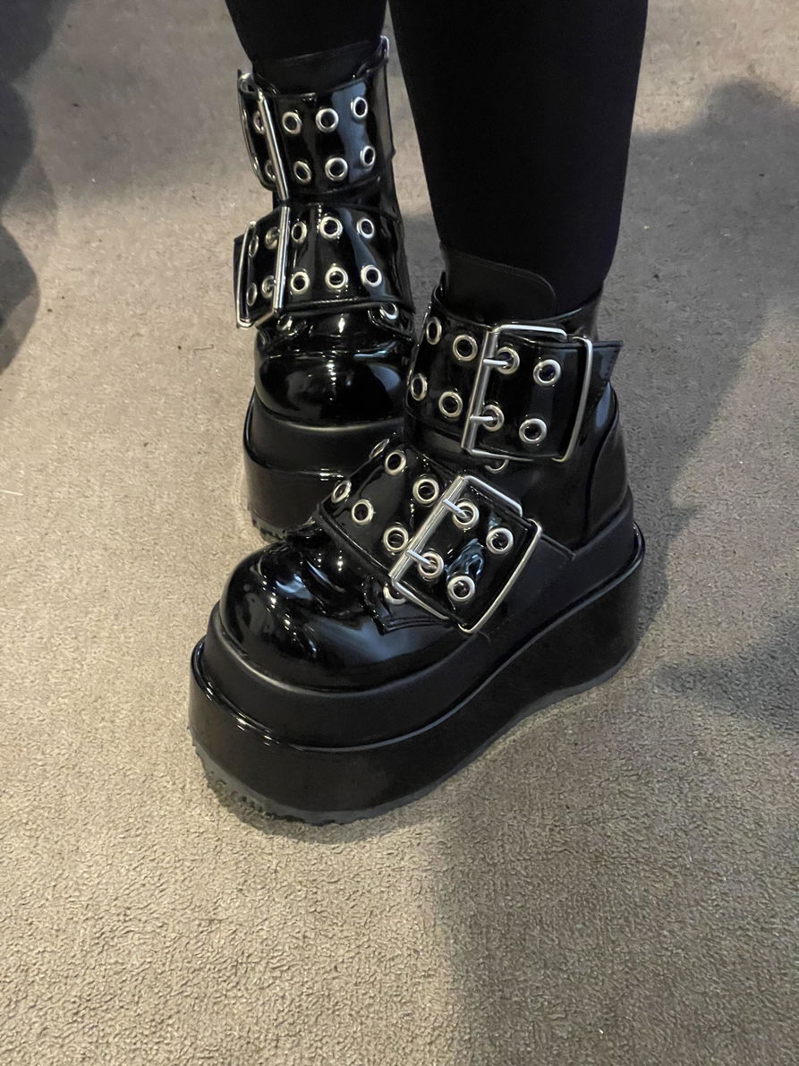 BEAR-104 [Black Patent] | PLATFORM BOOTS [PREORDER] | DEM
