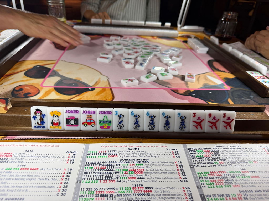 Bespoke X Gray Malin Getaway Dogs Mahjong Tiles - Bright White